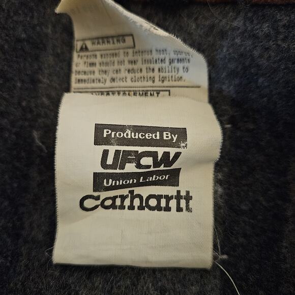 Vintage Carhartt J01 BRN Duck Lined Detroit Jacket Made In The USA Size 52 Tall - Picture 10 of 14